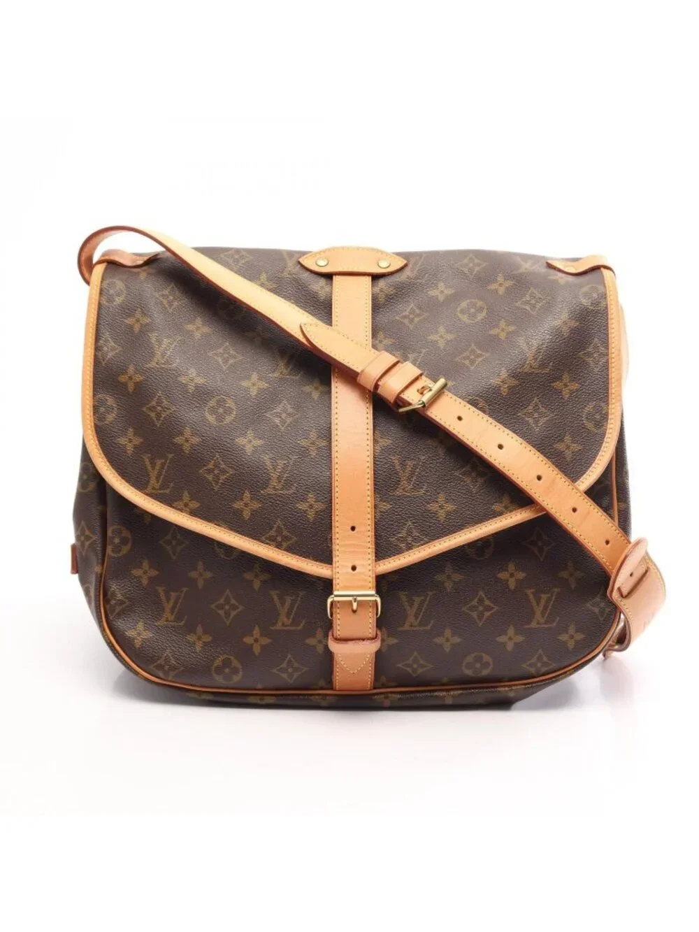 Louis Vuitton Shoulder Bag Saumur 35 Monogram Canvas Leather